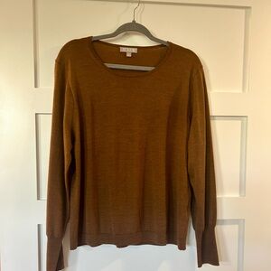 J Crew Merino Wool Sweater Size XL Brown